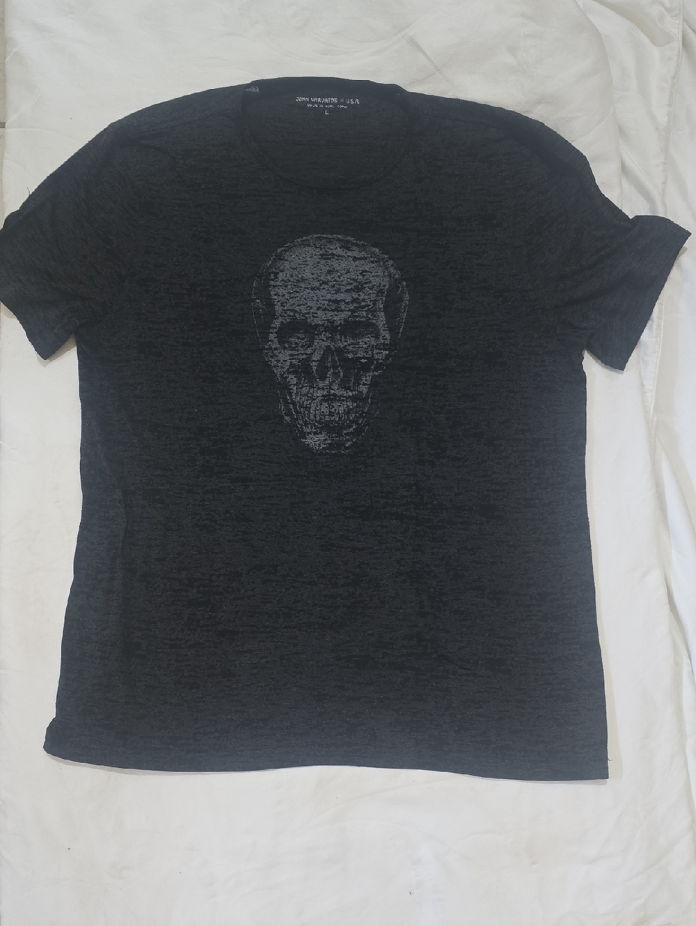 John Varvatos Black Short-Sleeve Skull Graphic Tee‎
